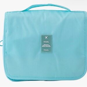 Portable Toiletry Bags, Essential for Travel, Waterproof Hook Design Blue Cyan